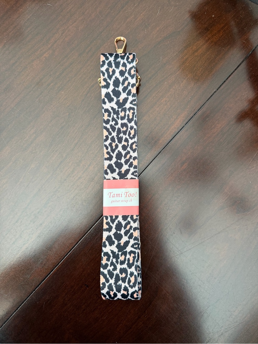 New Leopard Print Crossbody Guitar Bag Strap - Black & Tan